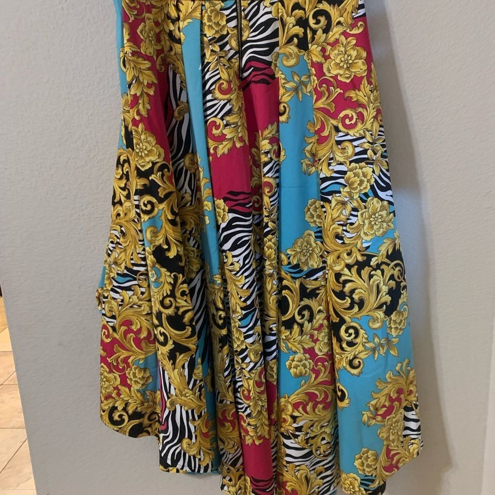 7th Avenue Design Studio NY&C Mixed Print Shorts with Hi-Lo Skirt Overlay XL NWT - Picture 4 of 10